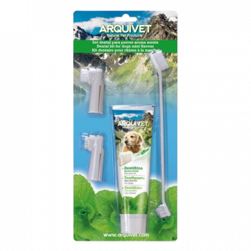 Imagen de Arquivet Set Dental Para Perros Pasta de dientes y cepillos - Menta