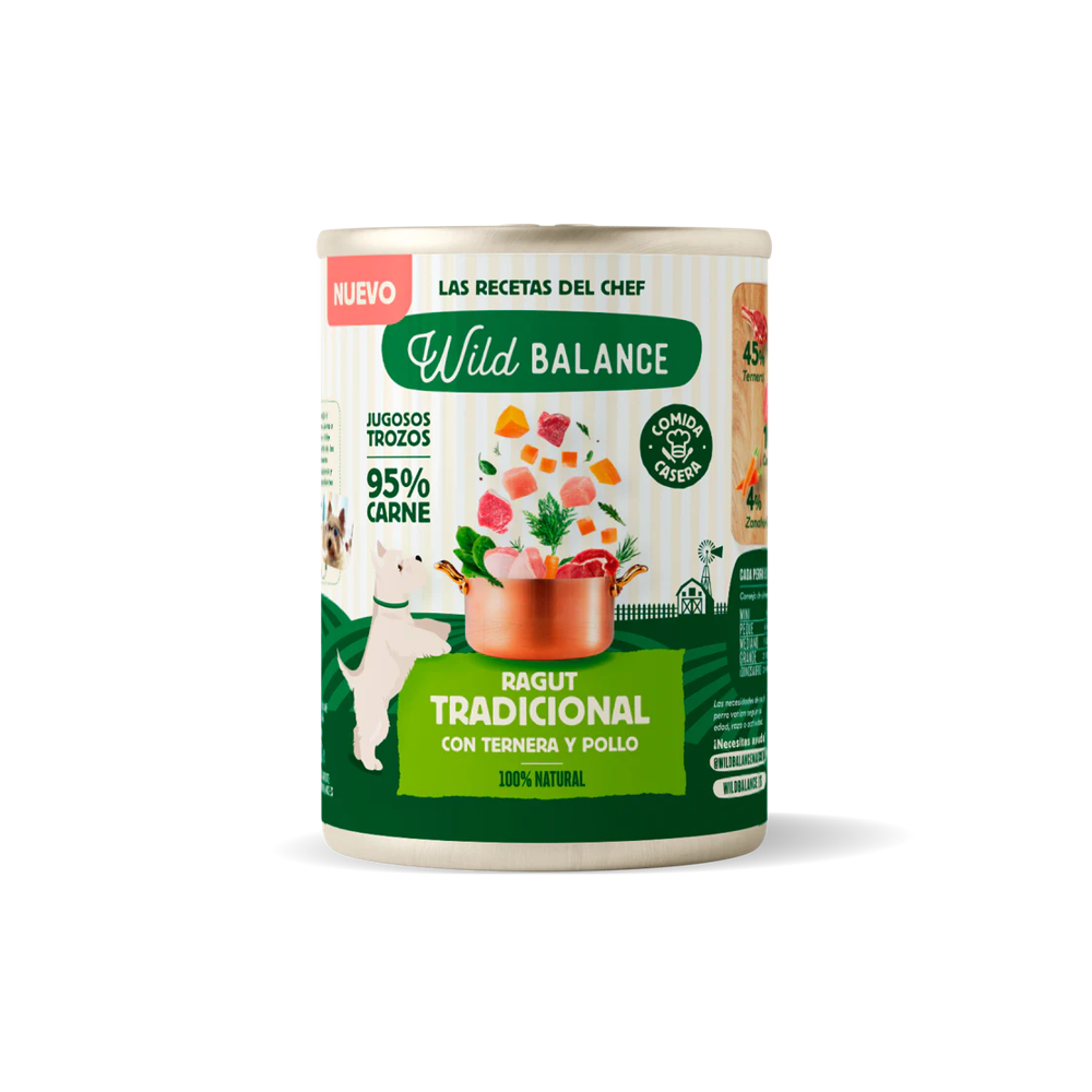 Wild Balance Recetas del Chef Lata Completa Ragut Tradicional Ternera y Pollo