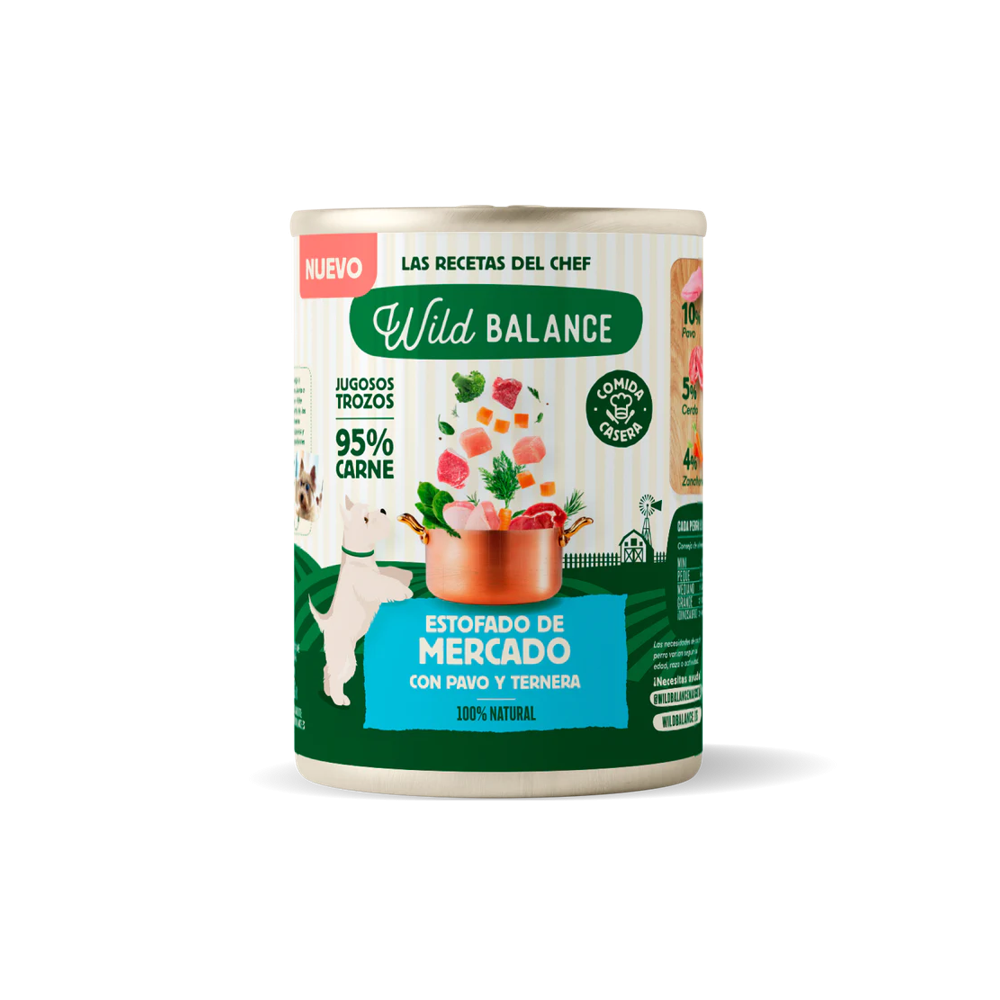 Wild Balance Recetas del Chef Lata Completa Estofado de Mercado con Pavo y Ternera