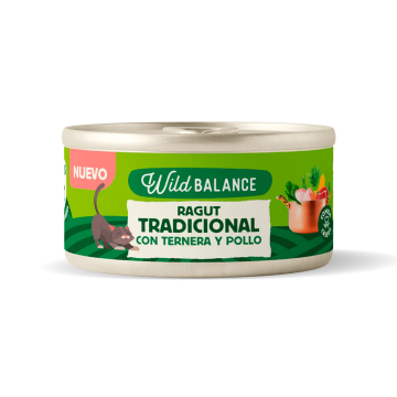 Wild Balance GATO Recetas del Chef Lata Ragut Tradicional de Ternera y Pollo