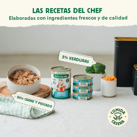 Wild Balance Gato Recetas del Chef Lata Estofado de Mercado con Pavo y Ternera para Gatos