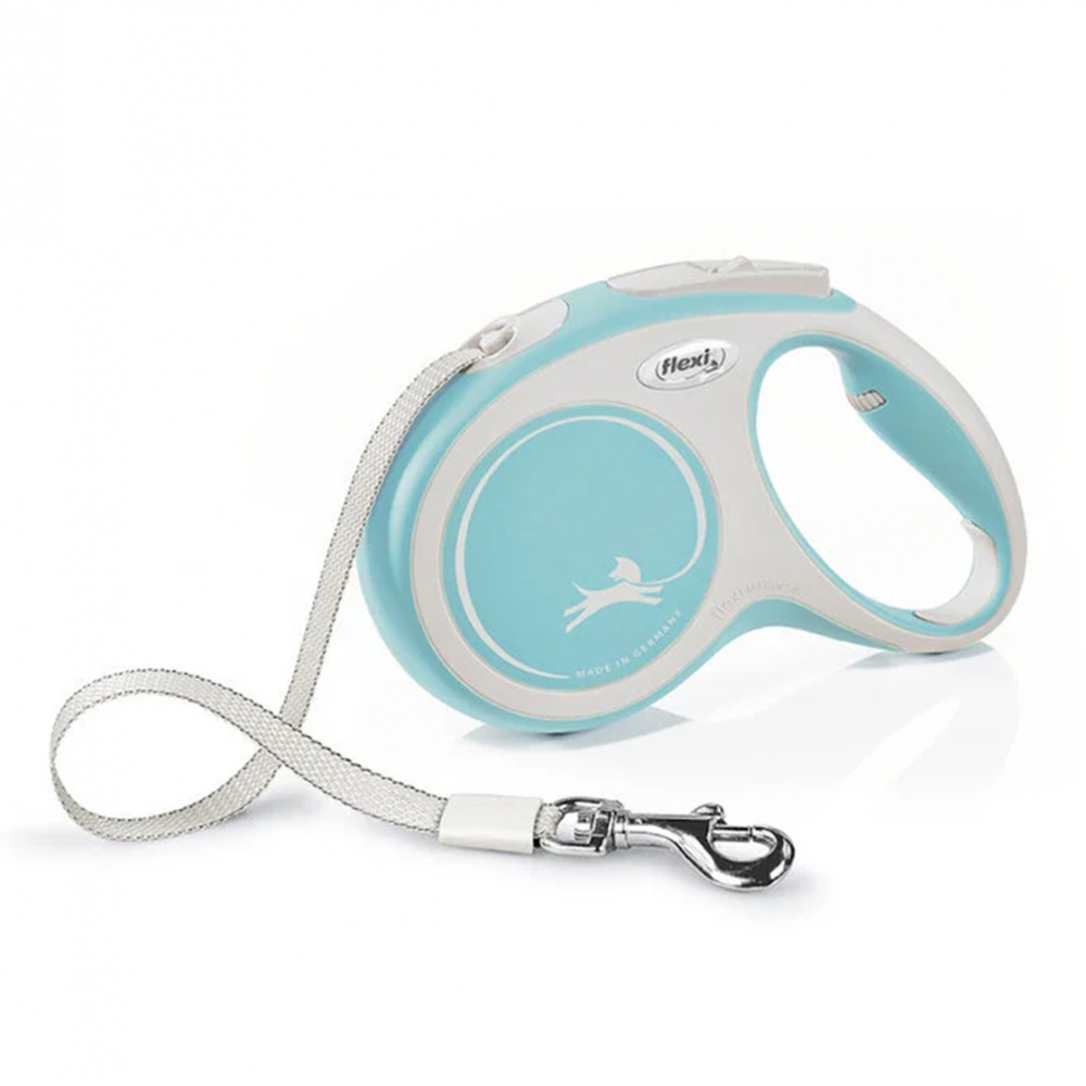 Flexi Correa Extensible De Cinta New Confort Azul Celeste
