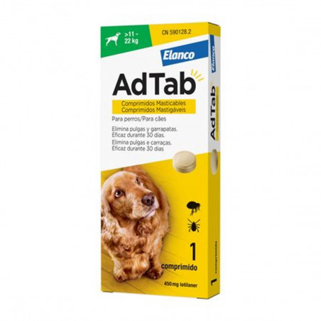 AdTab Antiparasitario comprimido masticable para perros 450mg