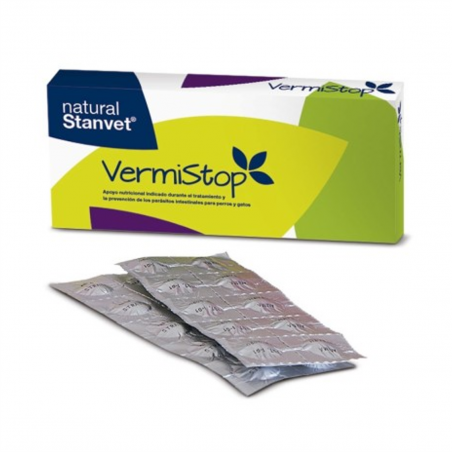 Stangest Vermistop Blister Complemento Alimentario Digestivo para Perros y Gatos