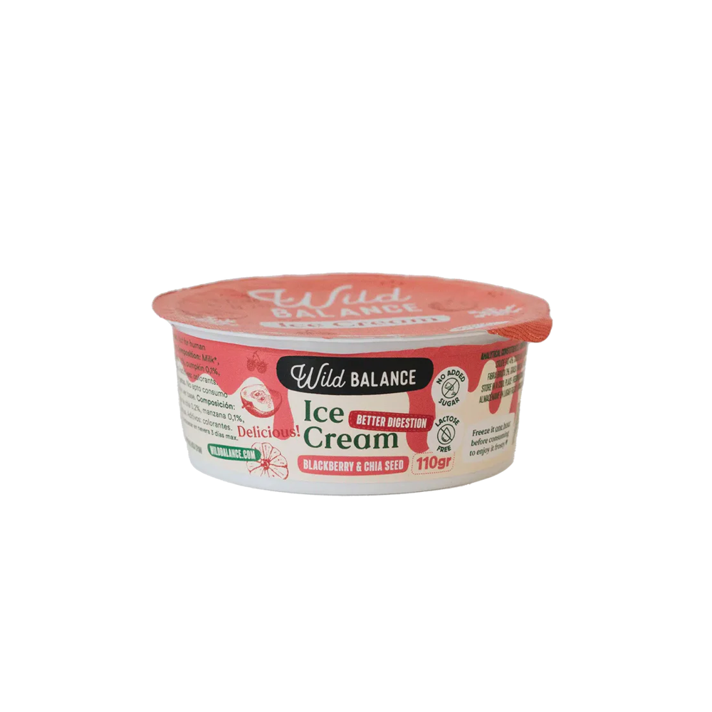 Wild Balance Yogur Helado con Probióticos Naturales Mora y Semillas de Chía