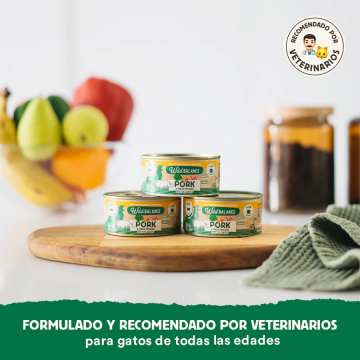 Wild Balance Gato Lata BARF cocinado al vapor CERDO con Verduras Frescas