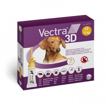 Vectra 3D Pipetas Antiparasitarias para Perros 3 Pipetas (1,5-4 kg)