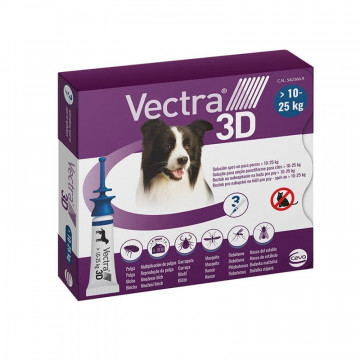 Vectra 3D Pipetas Antiparasitarias para Perros 3 Pipetas (10-25 kg)