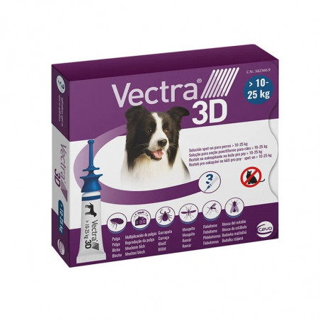 Vectra 3D Pipetas Antiparasitarias para Perros 3 Pipetas (10-25 kg)