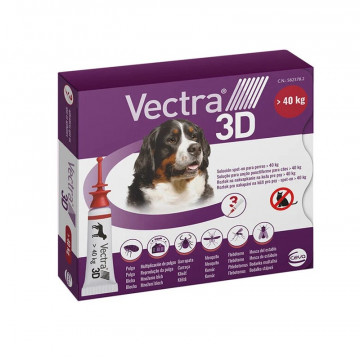 Vectra 3D Pipetas Antiparasitarias para Perros 3 Pipetas (+40 kg) Vectra 3D Pipetas Antiparasitarias para Perros 3 Pipetas (+40 kg)