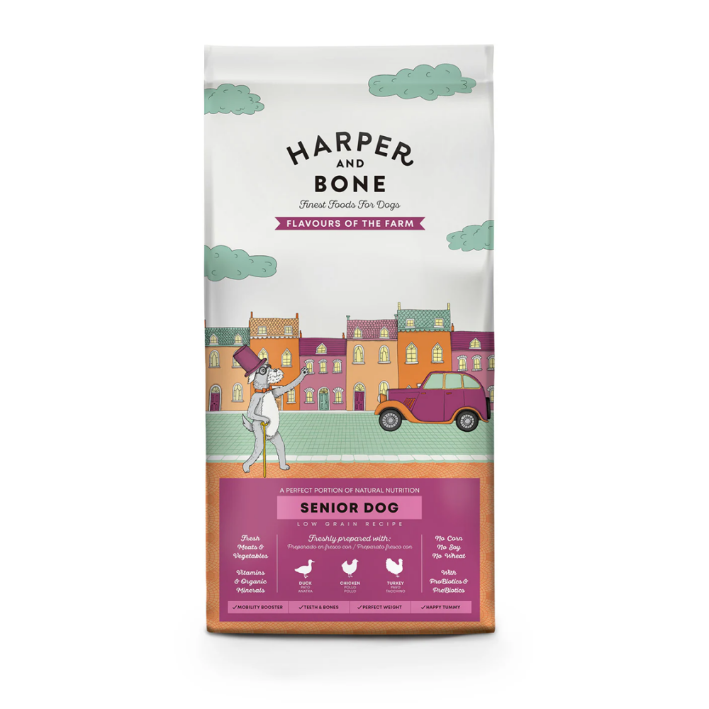 Harper and Bone Dog Adult All Breeds Senior & Light Flavours Farm