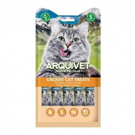 Arquivet Creamy Cat Treats para Gatos de Pollo 5x14 gr