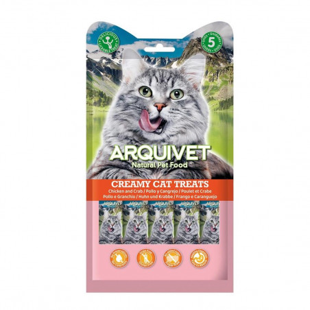 Arquivet Creamy Cat Treats para Gatos de Pollo y Cangrejo 5 x 14 gr