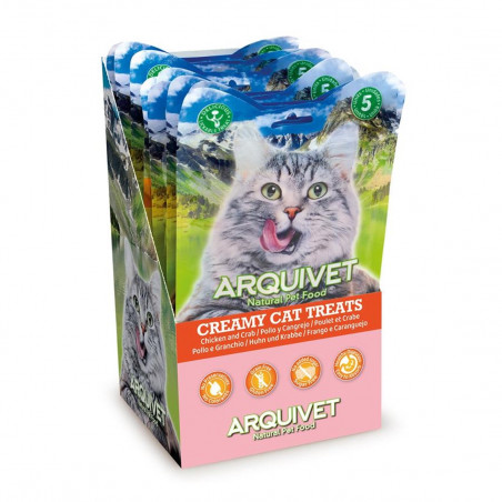 Arquivet Creamy Cat Treats para Gatos de Pollo y Cangrejo 5x14 gr