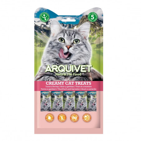 Arquivet Creamy Cat Treats para Gatos de Atún y Gambas 5 x 14 gr