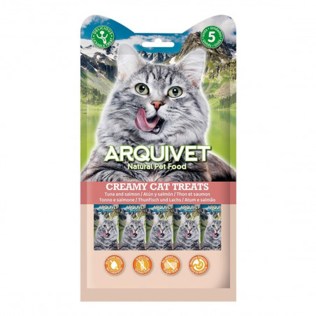 Arquivet Creamy Cat Treats para Gatos de Atún y Salmón 5 x 14 gr