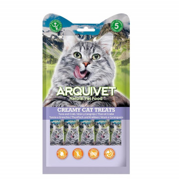 Arquivet Creamy Cat Treats para Gatos de Atún y Cangrejo 5x14 gr