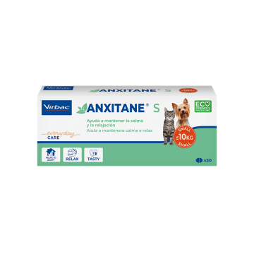Virbac Anxitane Comprimidos Naturales para Combatir el estrés de Perros y Gatos Talla S