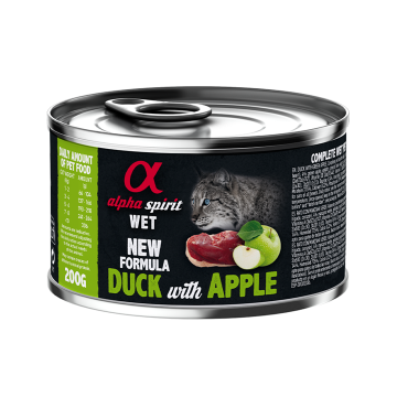 Alpha Spirit Húmedo Lata Gatos 200 gr Pato con Manzana Verde