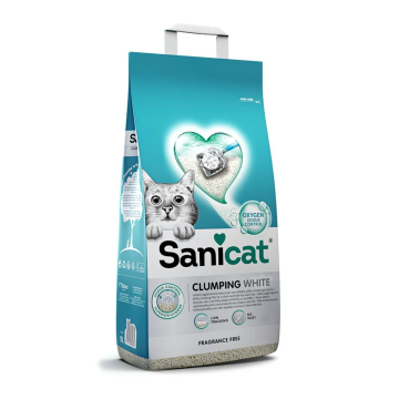Sanicat Clumping White Arena Blanca Aglomerante Para Gatos Sin Perfume