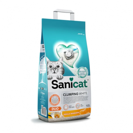 Sanicat Clumpling White Duo Arena para Gatos Aroma Vainilla y Mandarina