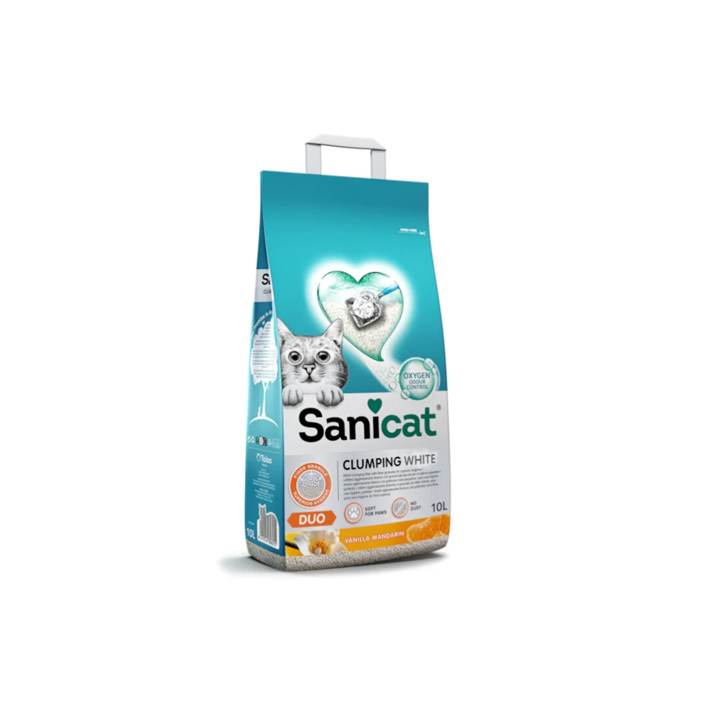 Sanicat Clumpling White Duo Arena para Gatos Aroma Vainilla y Mandarina