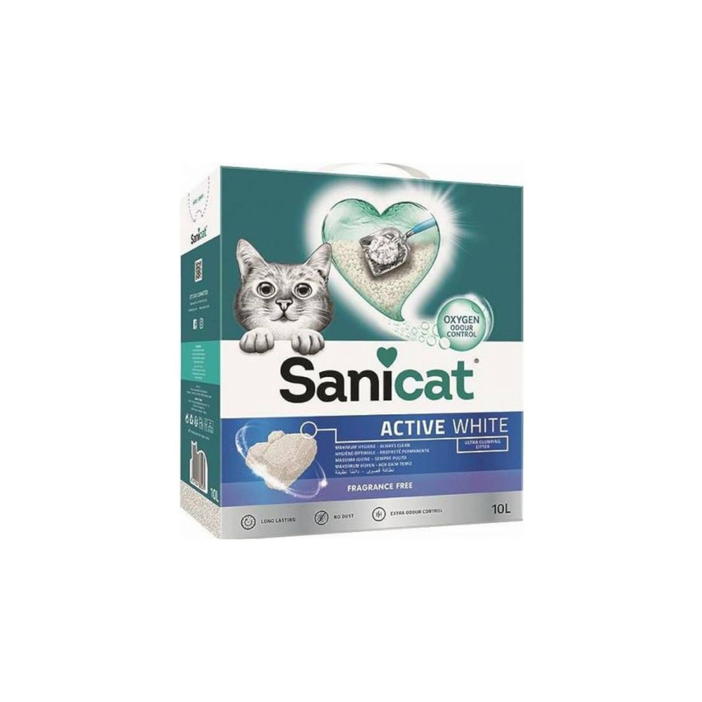 Sanicat Active White Arena para Gatos Sin Perfume