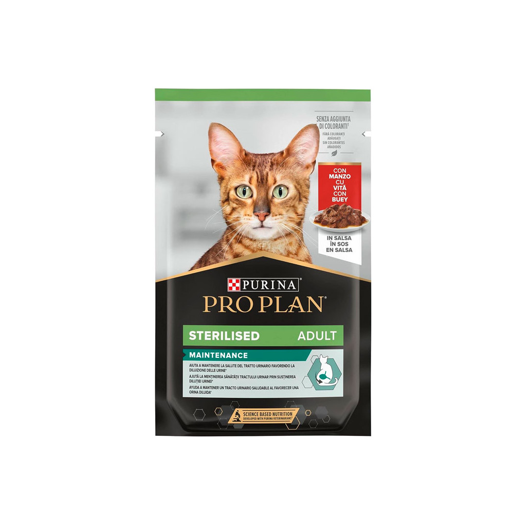 Purina Pro Plan Sobre Gato Adulto Sterilised Buey 85 gr