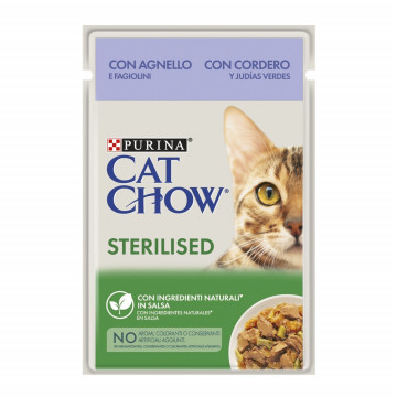 Purina Cat Chow Sobre Sterilised Cordero y Judías 85 gr