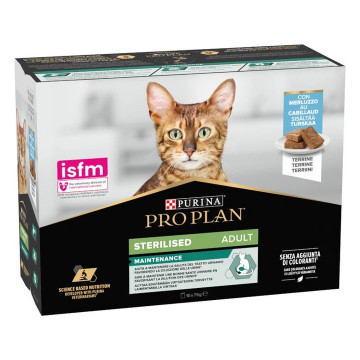 Purina Pro Plan Pack Gatos Esterilizados Sobres de Bacalao 10 x 75 gr