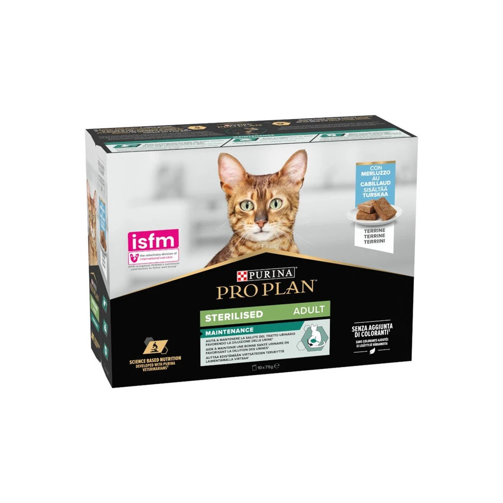 Purina Pro Plan Pack Gatos Esterilizados Sobres de Bacalao 10 x 75 gr