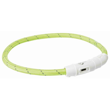 Trixie Collar Aro con Luz Flash USB para Perros Verde