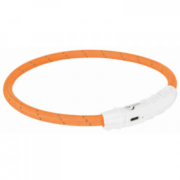 Trixie Collar Aro con Luz Flash USB para Perros Naranja