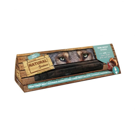 Natural Greatness Stick semihúmedos con Pavo fresco, Glucosamina, Condroitina y MSM