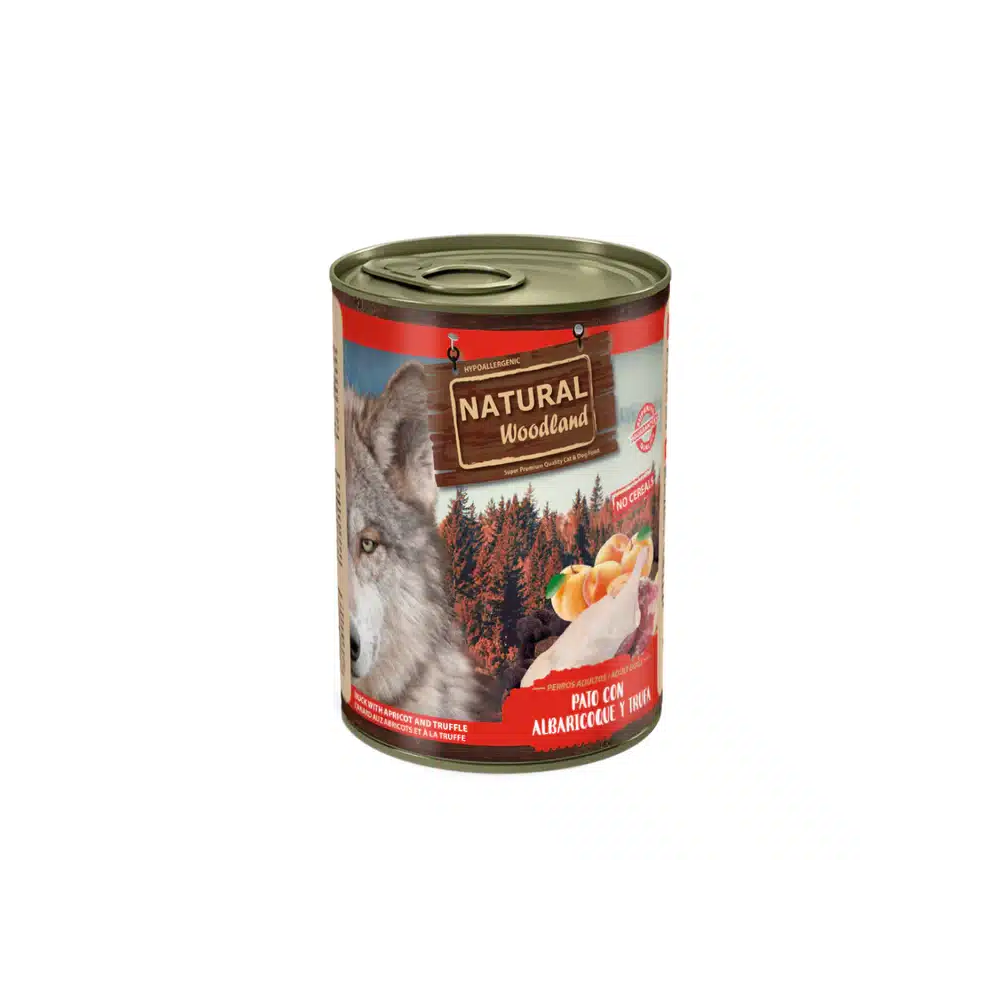 Natural Woodland Lata Perro Pato con Albaricoque y Trufa 400 g