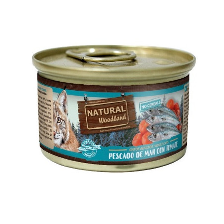 Natural Woodland Lata Gato Pescado del mar con Tomate