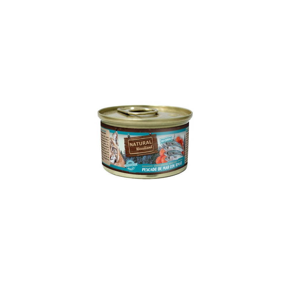 Natural Woodland Lata Gato Pescado del mar con Tomate
