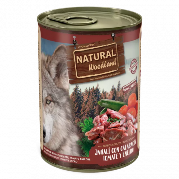 Natural Woodland Lata Perro Jabalí con Calabacín, Tomate y Eneldo