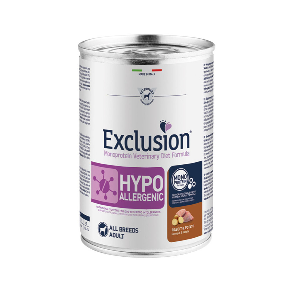 Exclusion Lata Hypo Conejo y Patata para perros 400 GR