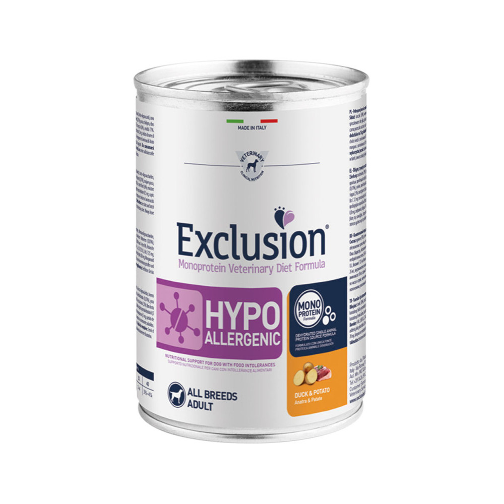Exclusion Lata Hypo Pato y Patata para perros 400 gr