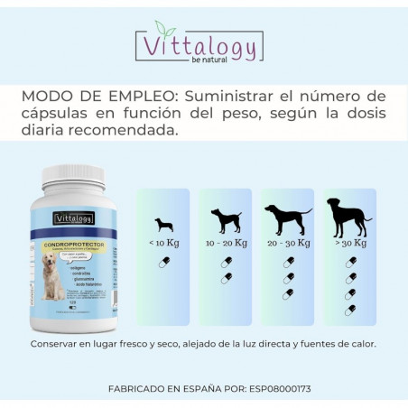 Vittalogy Condroprotector Para Perros 120 Cápsulas