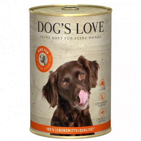 Dog´s Love Lata para Perros Puro BARF 400 Gr sabor ternera