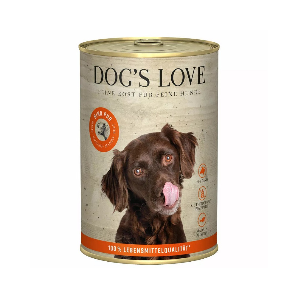 Dog´s Love Lata para Perros Puro BARF 400 Gr sabor ternera