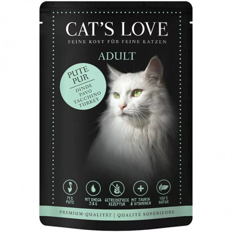 Cat´s Love Sobres en Gelatina para Gatos Adultos Puro 85 Gr sabor pavo