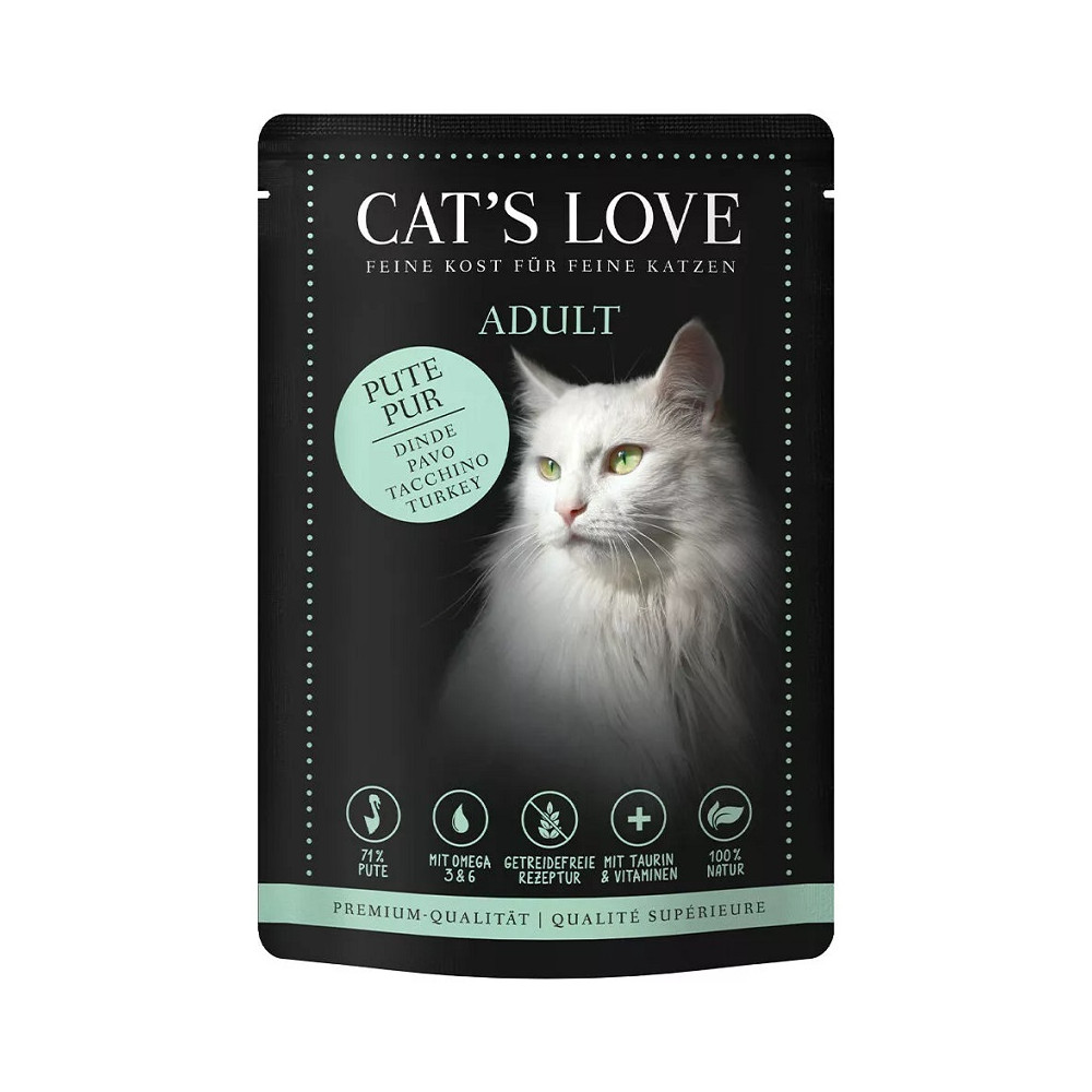 Cat´s Love Sobres en Gelatina para Gatos Adultos Puro 85 Gr sabor pavo