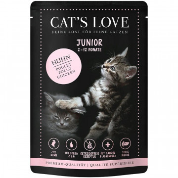 Cat´s Love Sobres en Gelatina para Gatos Junior 85 Gr sabor pollo