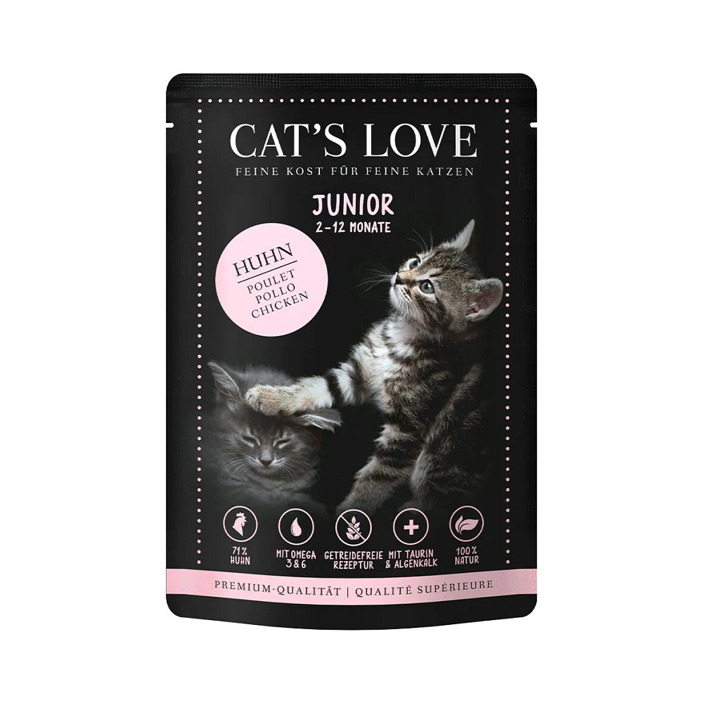 Cat´s Love Sobres en Gelatina para Gatos Junior 85 Gr sabor pollo