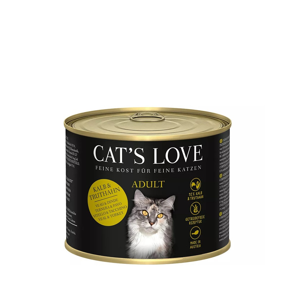 Cat´s Love Lata para Gatos Adultos 200 Gr sabor ternera y pavo