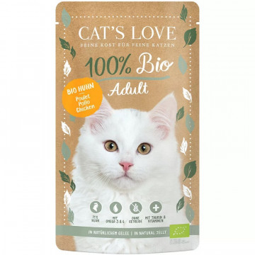 Cat´s Love Sobres en Gelatina para Gatos Adultos BIO 100 Gr sabor pollo