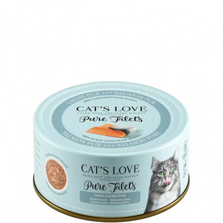 Cat´s Love Lata para Gatos Adultos con Filetes de Puro 100 Gr sabor salmón